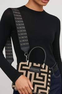 Τσάντα Sorena με αποσπώμενο ιμάντα και γεωμετρικό μοτίβο