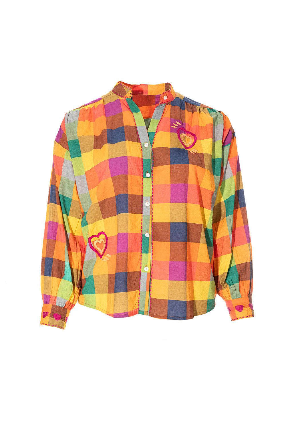 Πολύχρωμο καρό πουκάμισο με κεντήματα