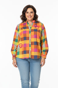 Πολύχρωμο καρό πουκάμισο με κεντήματα