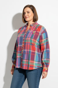 Πολύχρωμο καρό πουκάμισο με κεντητές λεπτομέρειες