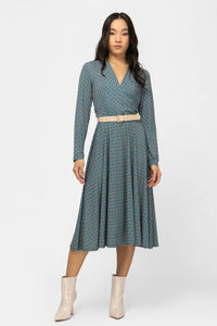 Φόρεμα jersey εμπριμέ με ζώνη