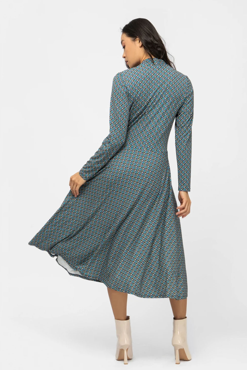 Φόρεμα jersey εμπριμέ με ζώνη