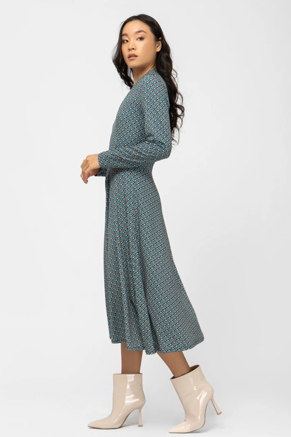 Φόρεμα jersey εμπριμέ με ζώνη