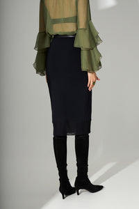 Μαύρη pencil φούστα iRous με διάφανο τελείωμα