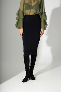 Μαύρη pencil φούστα iRous με διάφανο τελείωμα