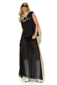 Μακριά σιφόν φούστα κλος με ιμάντα πίσω