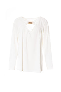 Μπλούζα λευκή με χρυσή λεπτομέρεια
