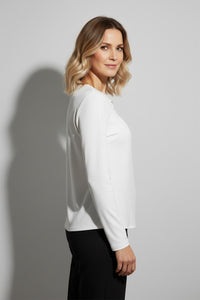 Μπλούζα λευκή με χρυσή λεπτομέρεια