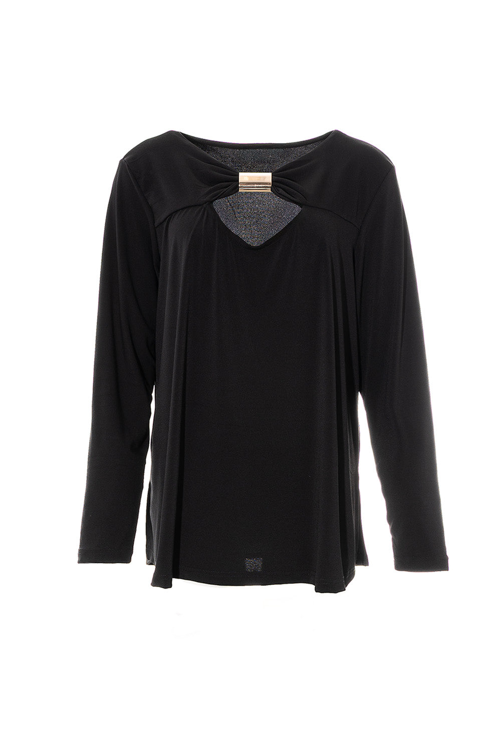 Μπλούζα μαύρη με χρυσή λεπτομέρεια στο ντεκολτέ Ellisargi Boutique
