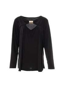 Μπλούζα μαύρη με χρυσή λεπτομέρεια στο ντεκολτέ Ellisargi Boutique