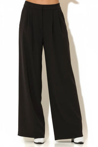 Μαύρη παντελόνα C-THROU με φαρδιά γραμμή και ψηλή μέση – Ellisargi Boutique