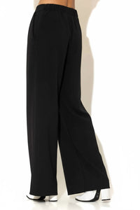 Μαύρη παντελόνα C-THROU με φαρδιά γραμμή και ψηλή μέση – Ellisargi Boutique