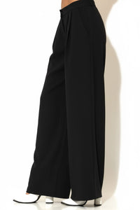 Μαύρη παντελόνα C-THROU με φαρδιά γραμμή και ψηλή μέση – Ellisargi Boutique