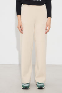 Μπεζ παντελόνι φούτερ σε ίσια γραμμή με λάστιχο στη μέση – Ellisargi Boutique