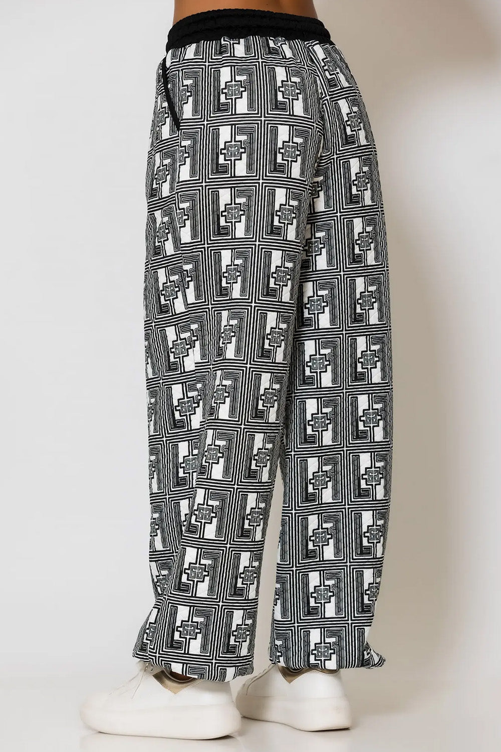 Παντελόνι με logo print και λάστιχο στη μέση