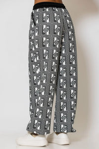 Παντελόνι με logo print και λάστιχο στη μέση