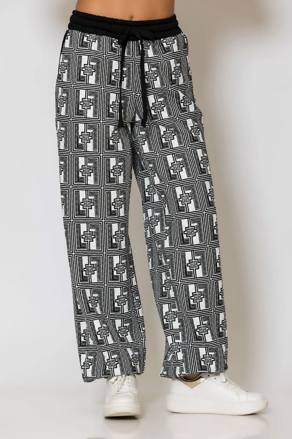 Παντελόνι με logo print και λάστιχο στη μέση