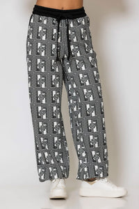 Παντελόνι με logo print και λάστιχο στη μέση