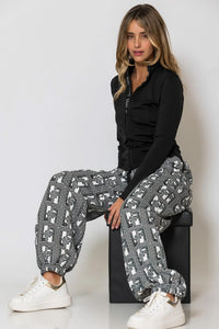 Παντελόνι με logo print και λάστιχο στη μέση