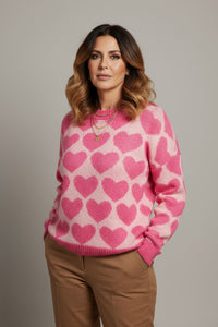 Πλεκτό πουλόβερ με καρδιές