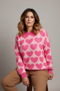 Πλεκτό πουλόβερ με καρδιές