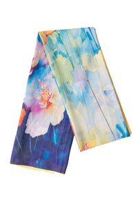 Φουλάρι διπλής όψης με print λεμόνι & φλοράλ