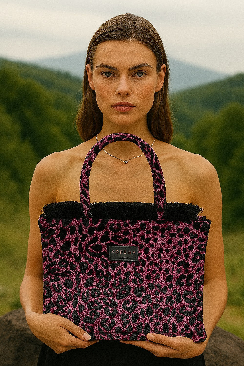 Sorena Τσάντα Χειρός Animal Print (Μεσαία)