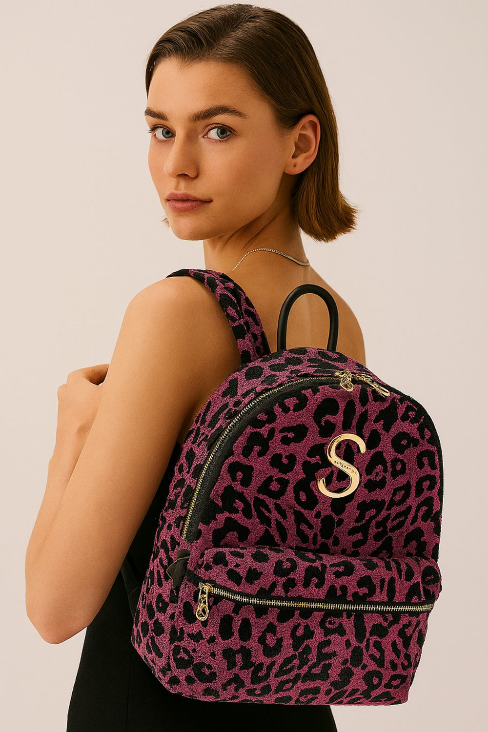 Σακίδιο Sorena Leopard Ροζ-Φούξια