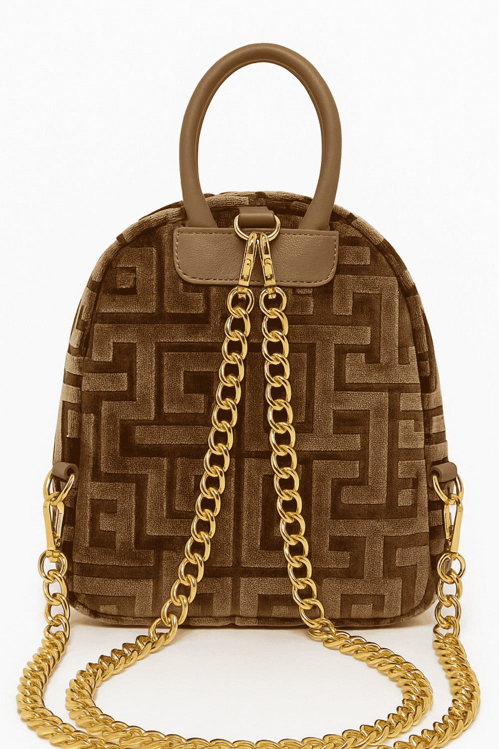 Sorena Mini Backpack με Γεωμετρικό Σχέδιο και Χρυσή Αλυσίδα