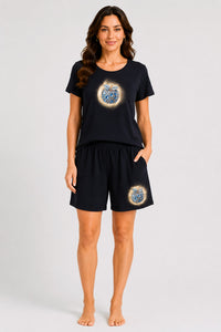 Σετ T-Shirt & Σορτς Jewel Apple Μαύρο
