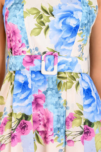 Φόρεμα Floral DERPOULI με Ζώνη