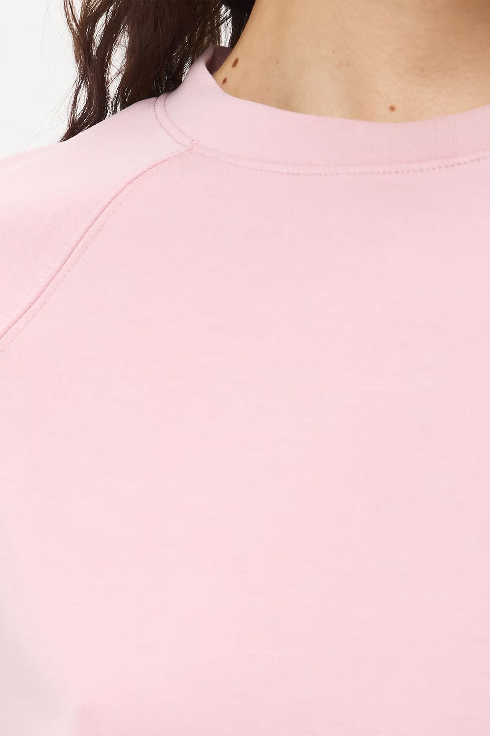 Γυναικείο ροζ sweatshirt t-shirt σε relaxed γραμμή με κοντά μανίκια