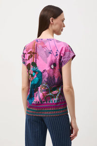 Γυναικείο T-Shirt από Βαμβάκι με Ελαστάν και Tropical Print