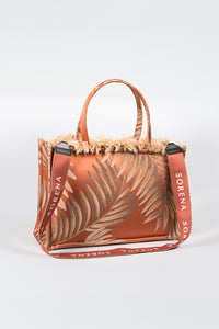 Τσάντα Sorena tropical print με φερμουάρ και εσωτερική τσέπη