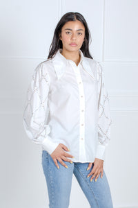 Λευκό πουκάμισο με στρας