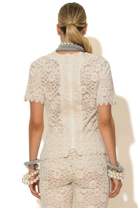 Διάφανη μπλούζα δαντέλα C-THROU με φερμουάρ πίσω – Ellisargi Boutique