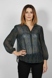 Μπλούζα διαφανής με διακριτικό σχέδιο