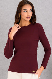 Μπλούζα ριπ μπορντό – Derpouli