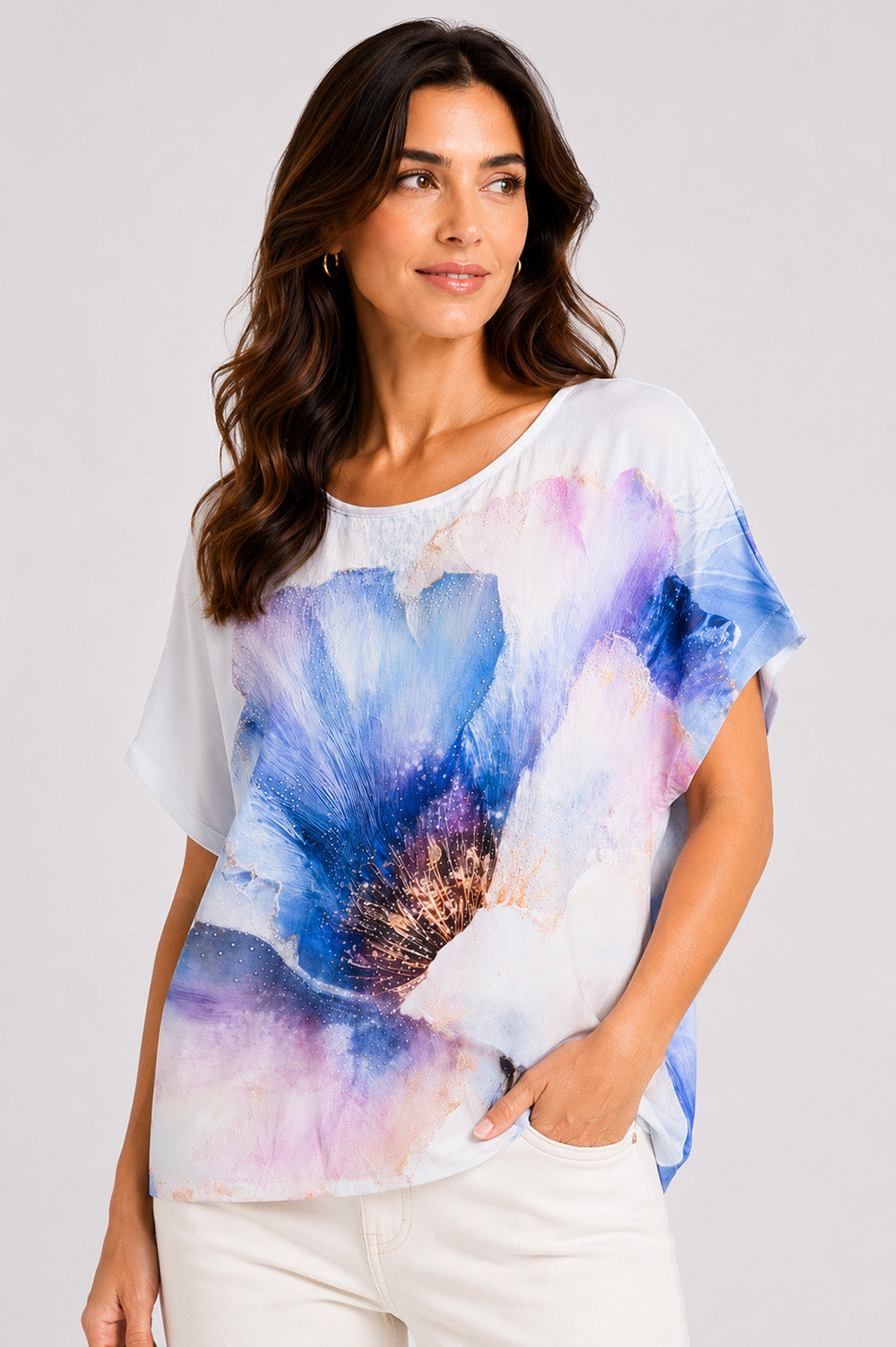 Μπλούζα Watercolor Floral Print