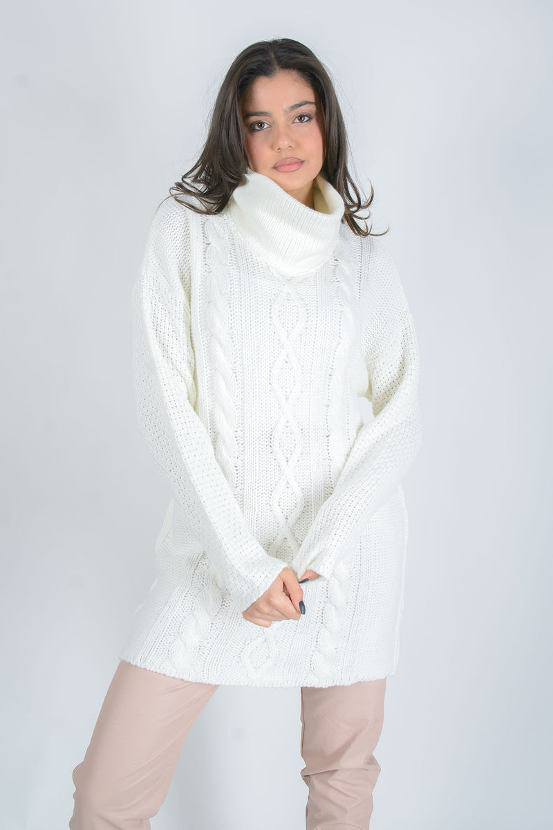 Πλεκτό γυναικείο πουλόβερ creamy