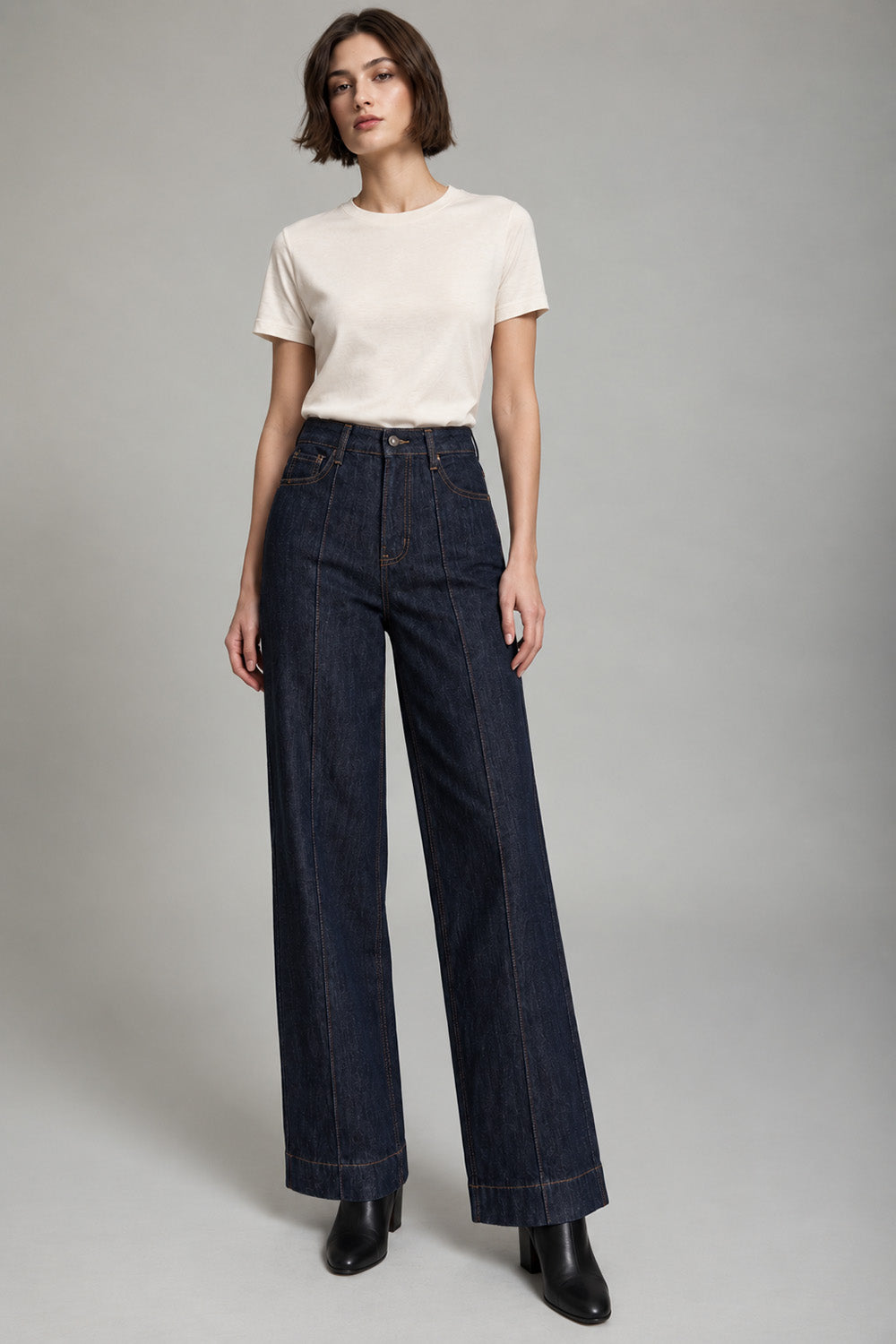 Dark Denim Wide Leg Παντελόνι