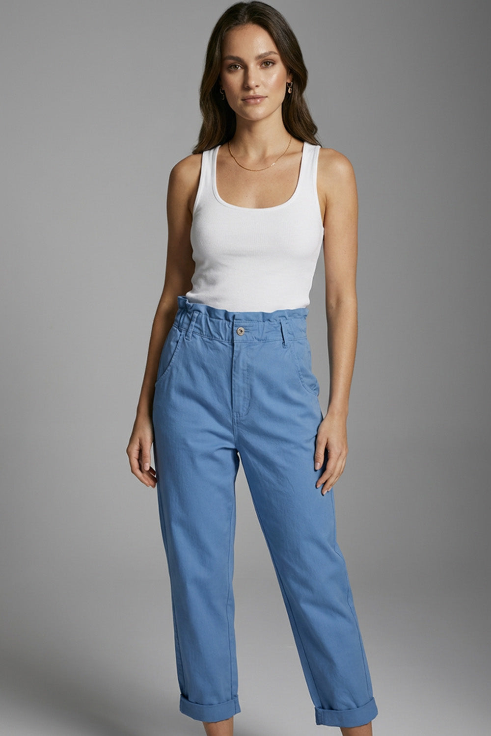 Γαλάζιο Παντελόνι με Λάστιχο στη Μέση