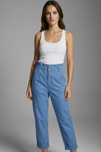 Γαλάζιο Παντελόνι με Λάστιχο στη Μέση