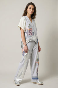 Σετ Top & Παντελόνα Patchwork Γκρι