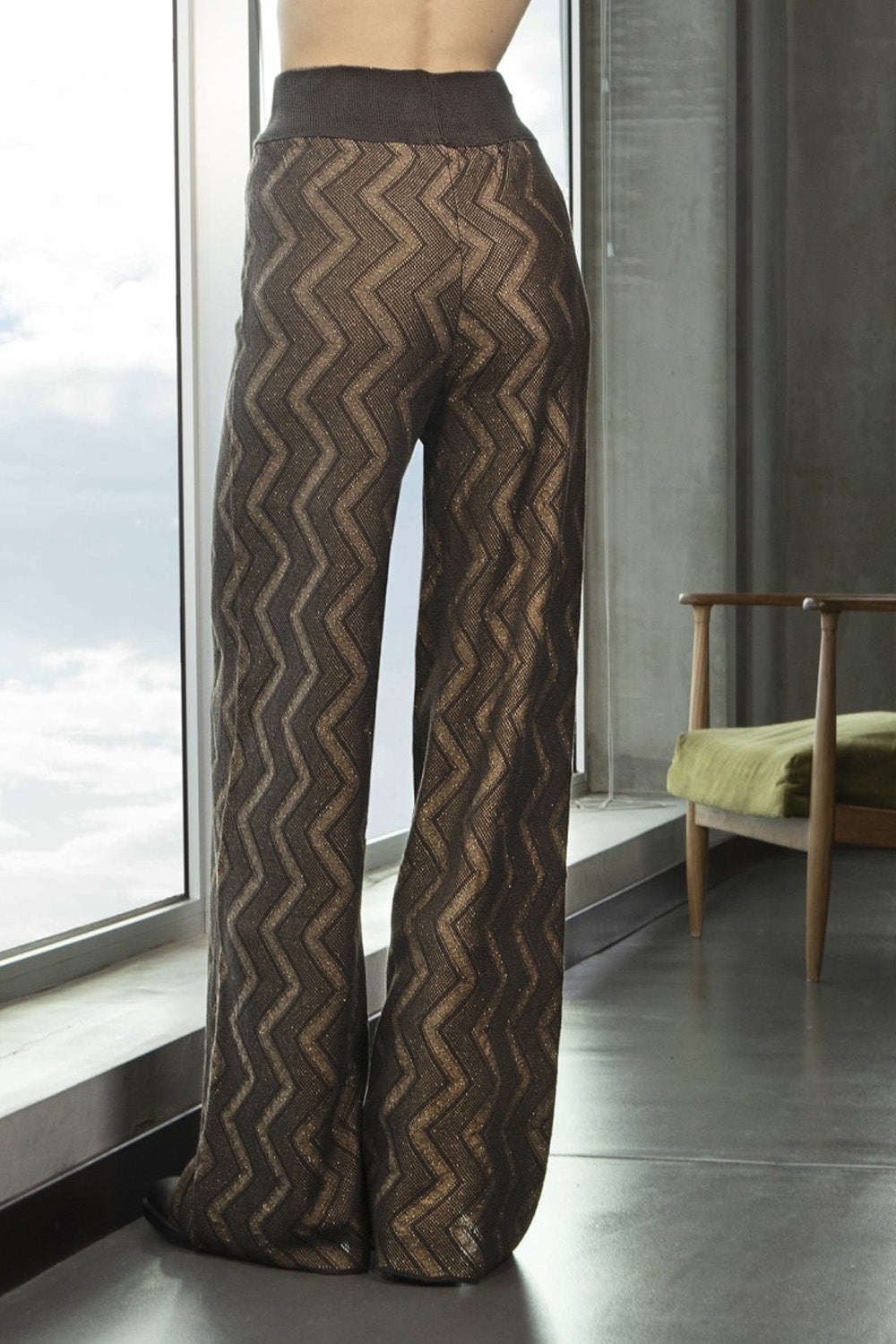 Σετ Μπλούζα & Παντελόνι με Lurex Zig Zag