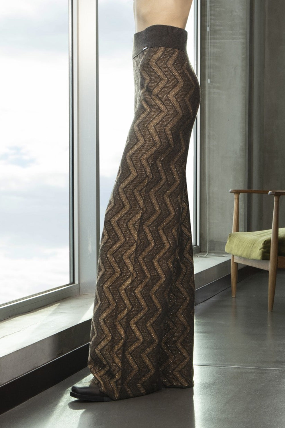 Σετ Μπλούζα & Παντελόνι με Lurex Zig Zag
