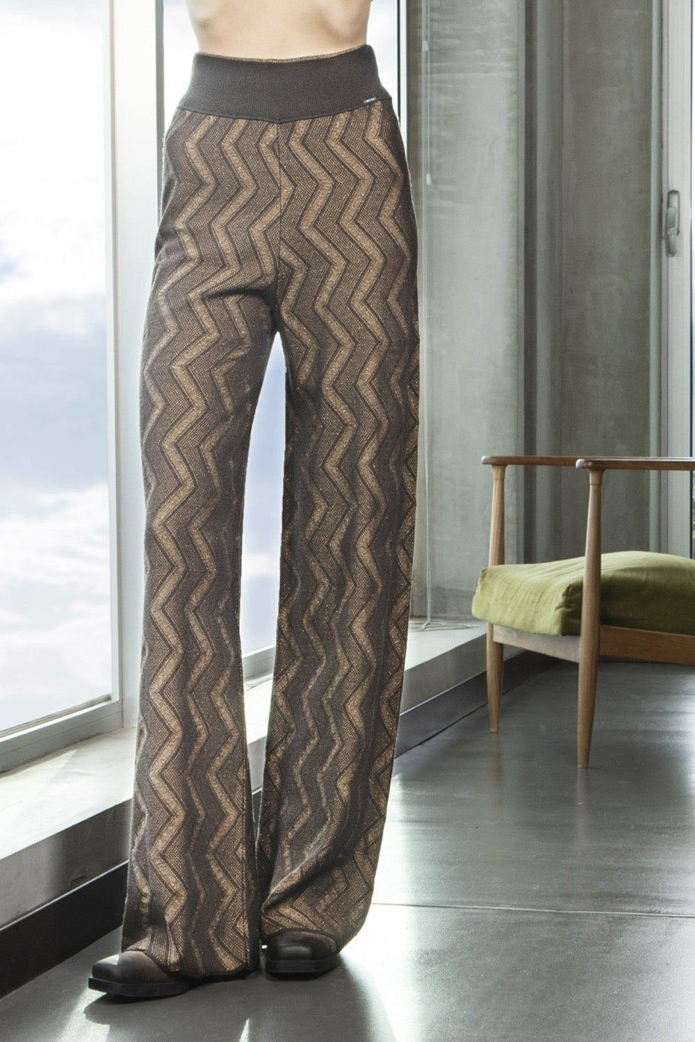 Σετ Μπλούζα & Παντελόνι με Lurex Zig Zag