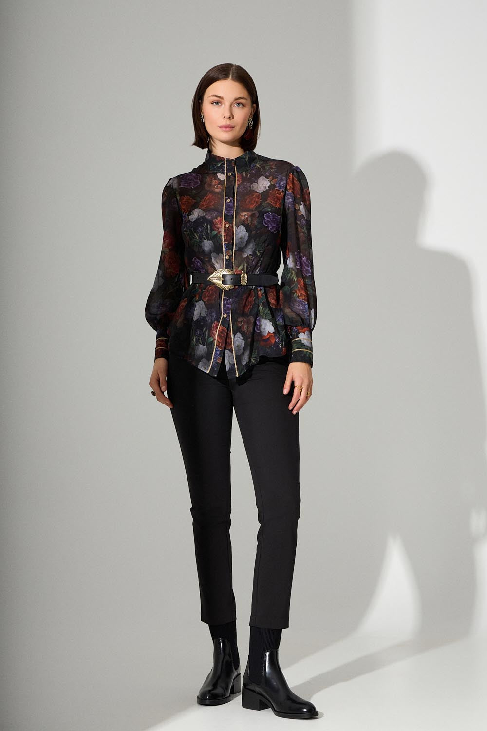 Διάφανο πουκάμισο με floral print iRous