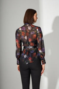 Διάφανο πουκάμισο με floral print iRous