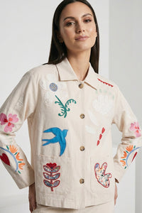 Κεντημένο Jacket με Καλλιτεχνικά Μοτίβα